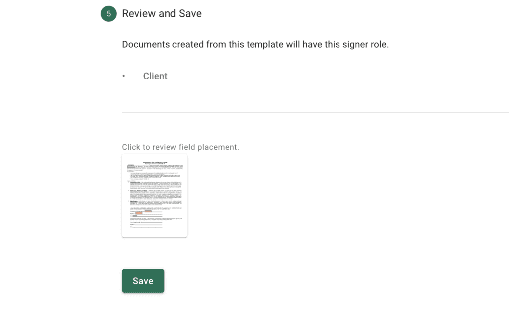 Review and save (Countersign screenshot)