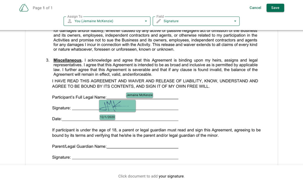 Sign and email document - Add signature - Countersign