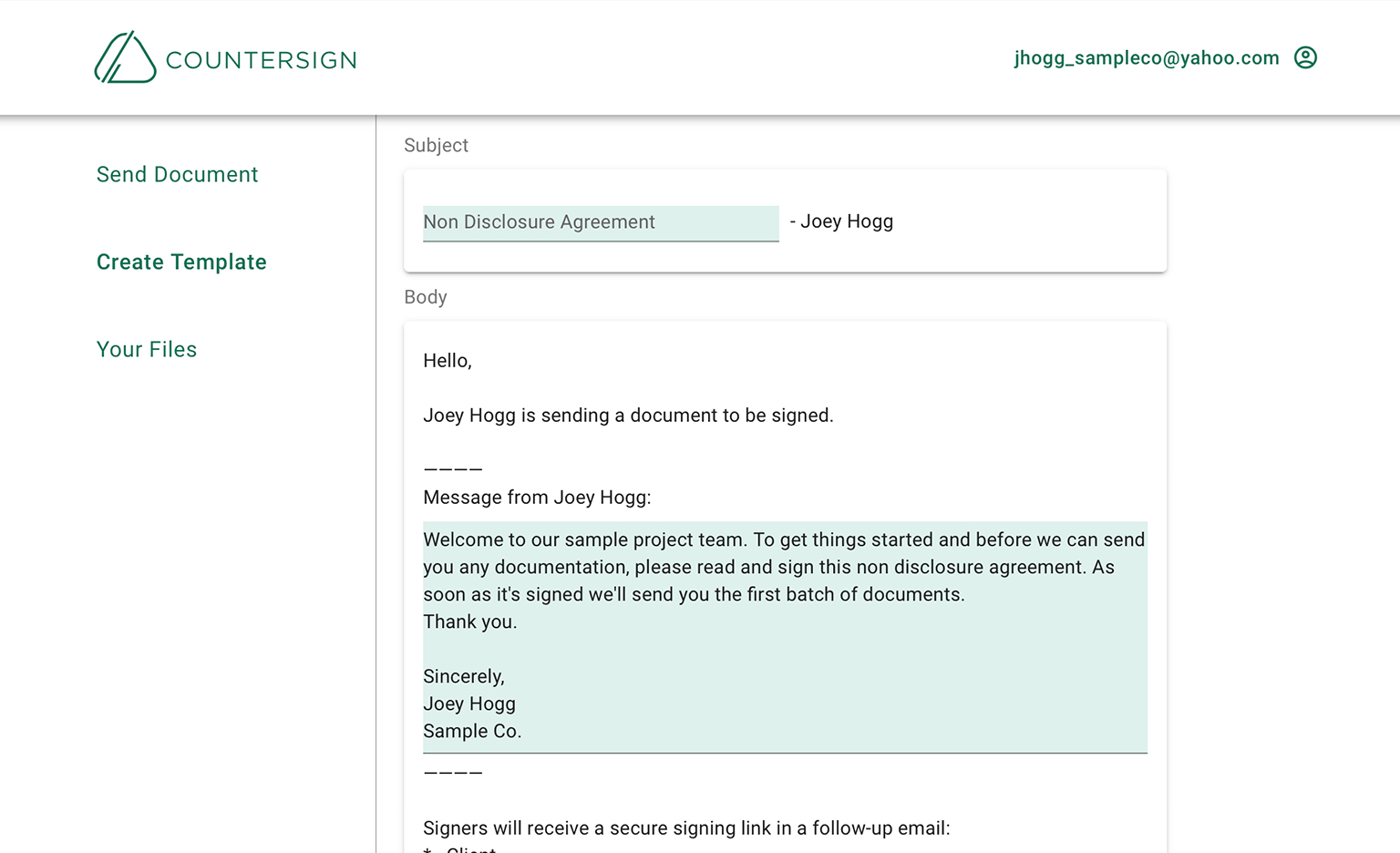 How to prepare a template on Countersign Countersign