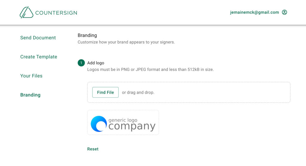 Bring your custom brand to your e-signature process | Countersign
