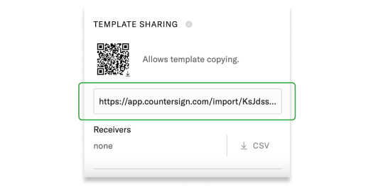 Share your public templates via a link or a QR code