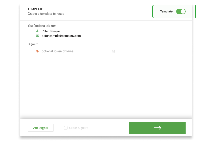 Step 2: Assign signer roles for the template