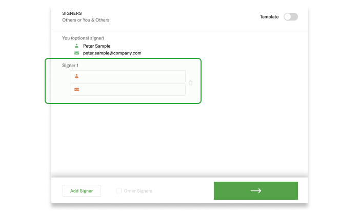 Step 2: Add signers info